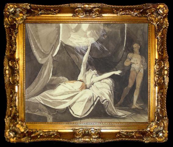 framed  Henry Fuseli Kriemhilde Sees the Dead Sikegfried in a Dream (mk45), ta009-2